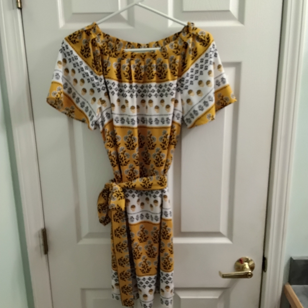 Ann Taylor Floral Tie Waist Dress